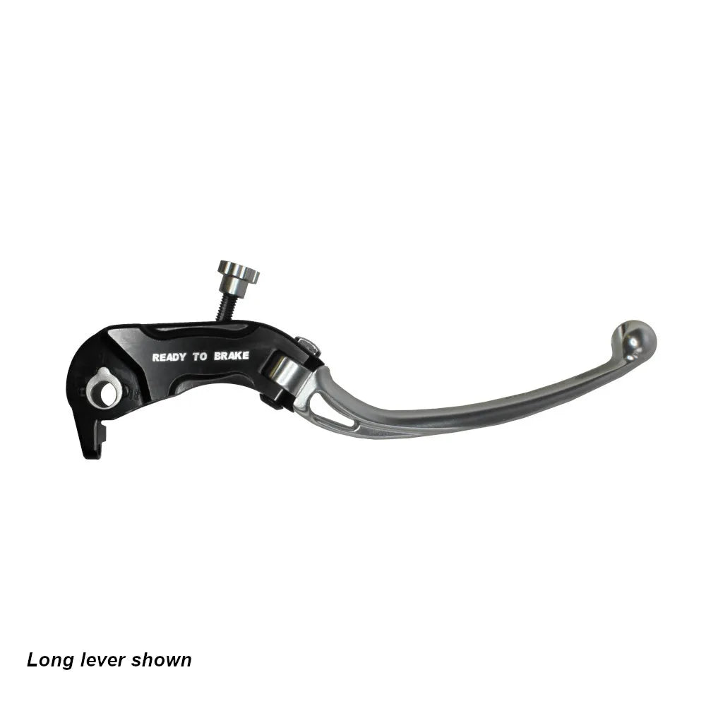 Accossato Folding Brake Lever for Ready to Brake master cylinders, short silver PRS 17-18-19mm no eyelet