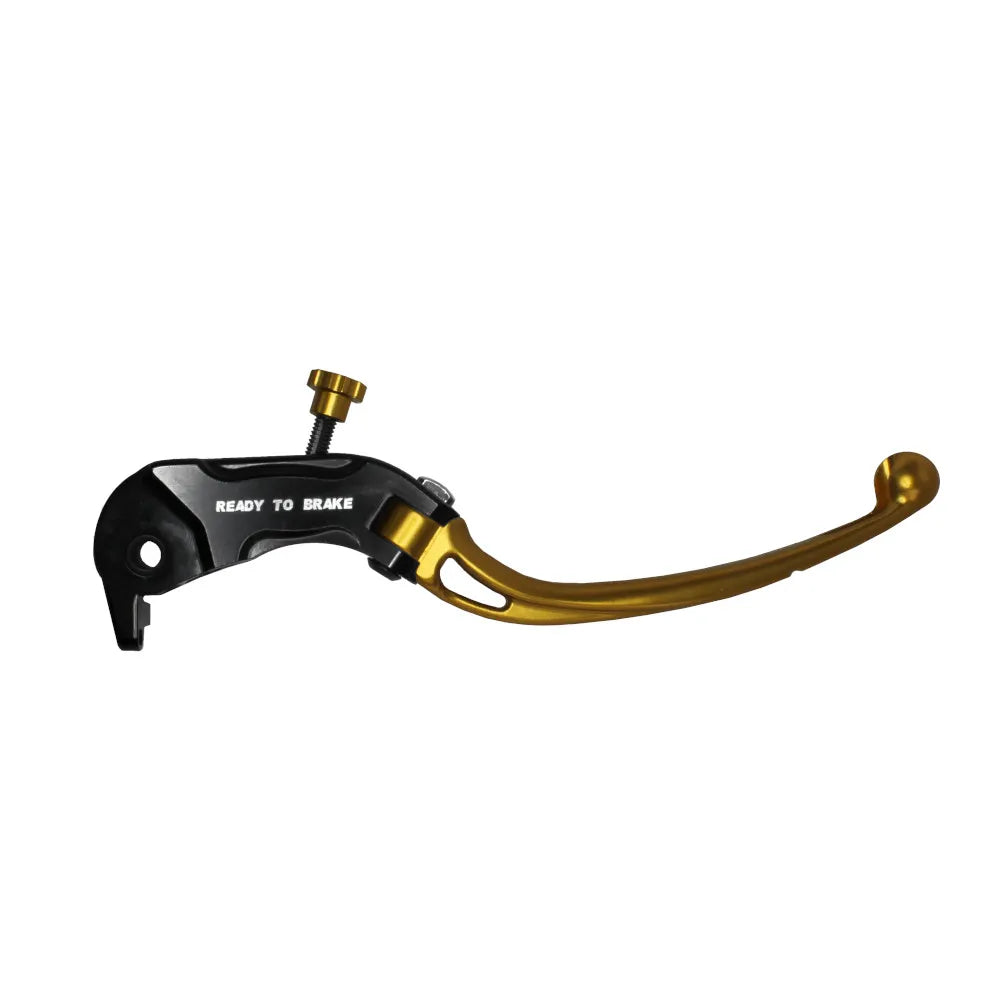 Accossato Folding Brake Lever for Ready to Brake master cylinders, long gold 18mm with eyelet