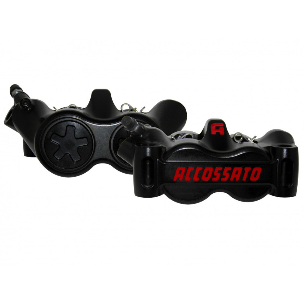 Accossato Radial Brake Caliper Set CNC-machined Monoblock 100 mm titanium pistons, black
