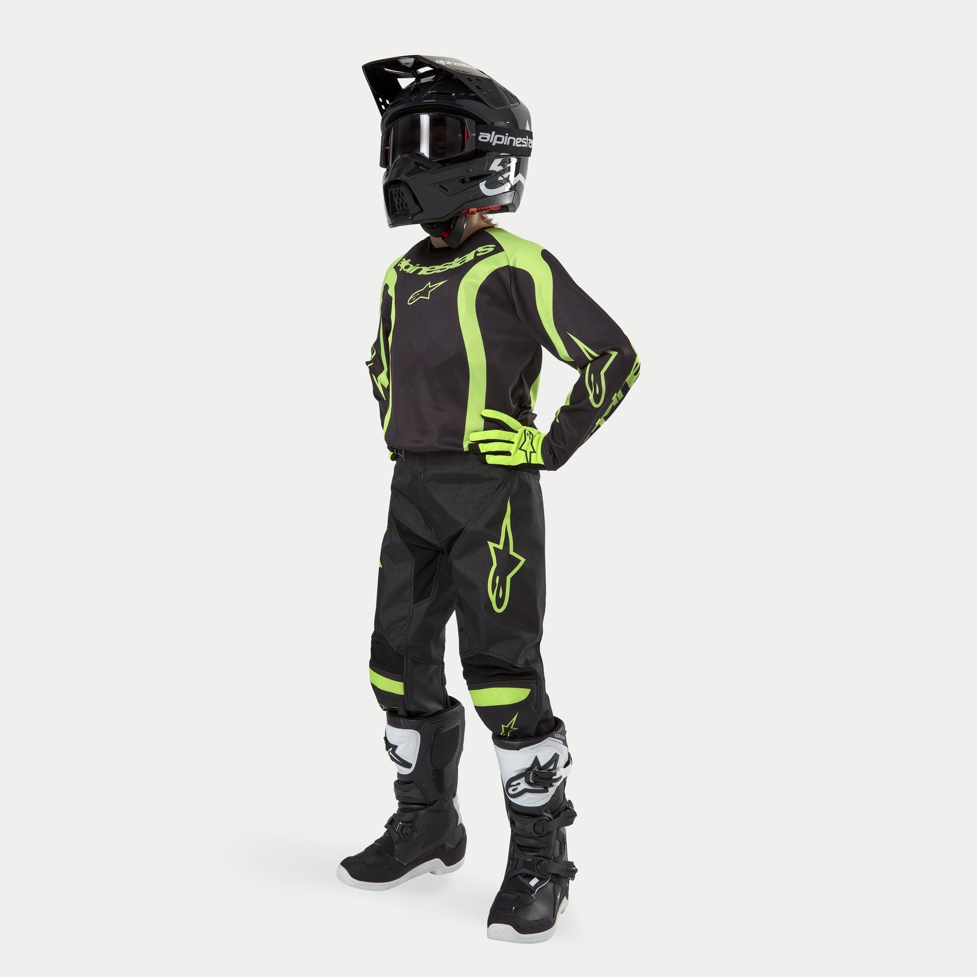 Alpinestars 2024 Youth Racer Lurv Pants - Black Fluro Yellow