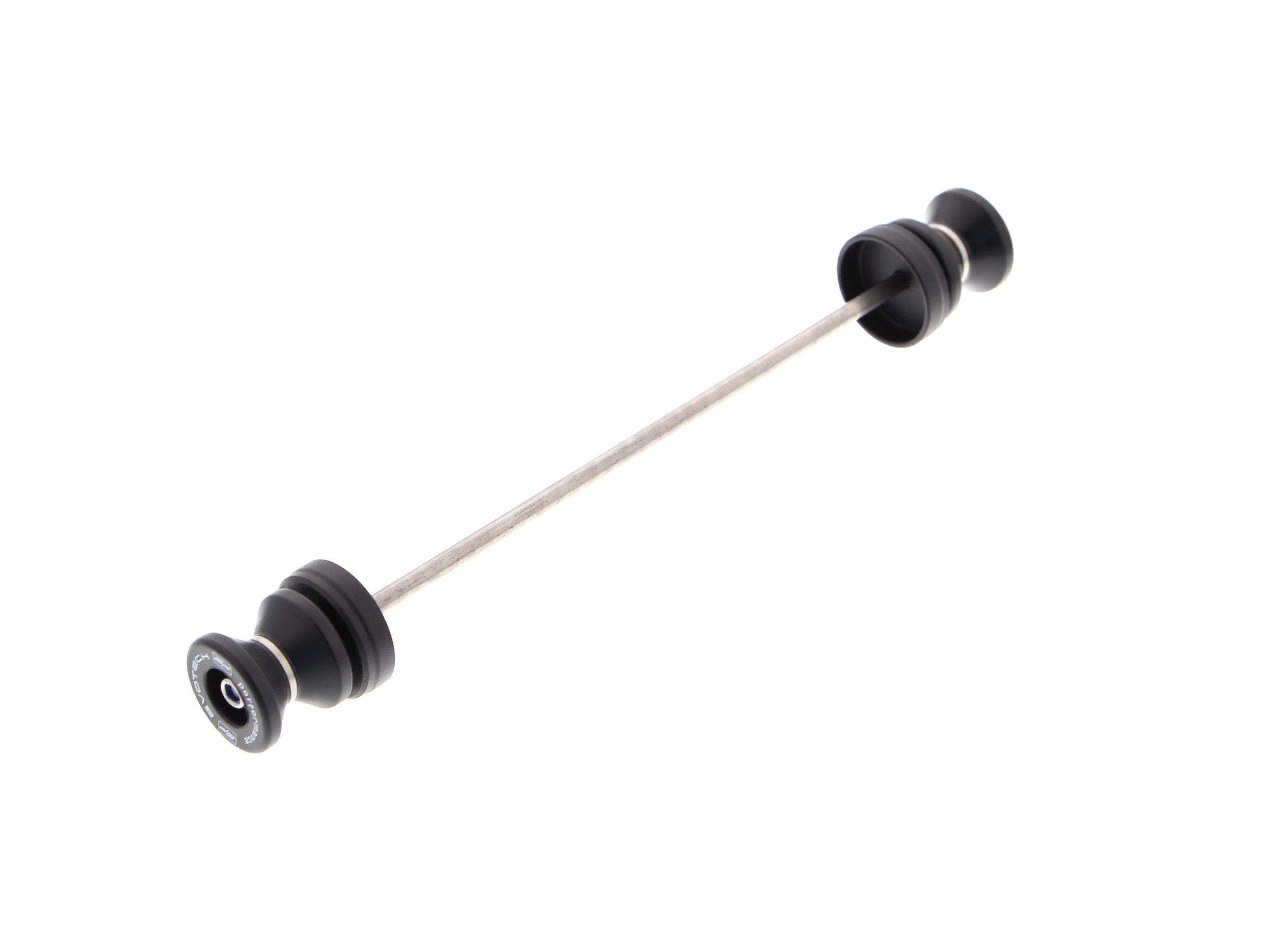 EP Paddock Stand Bobbins for the Ducati Scrambler Flat Tracker Pro comprises a spindle rod with EPâs signature nylon paddock stand bobbins either end with precision shaped aluminium spacer.