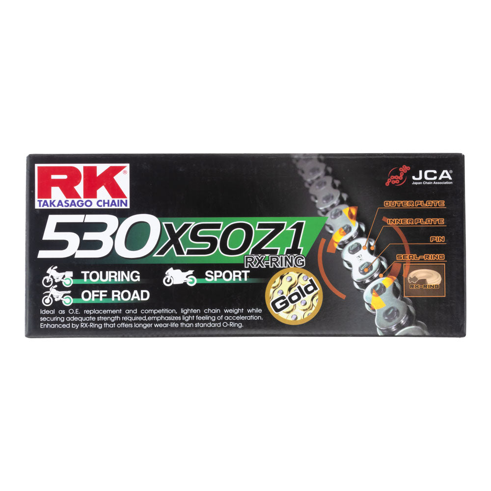 RK 530XSOZ1 x 124L X Ring Chain Gold - Rivet Link*
