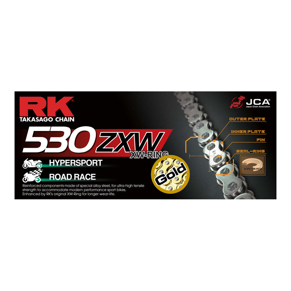 RK 530ZXW x 120L XW Ring Chain Gold - Rivet Link