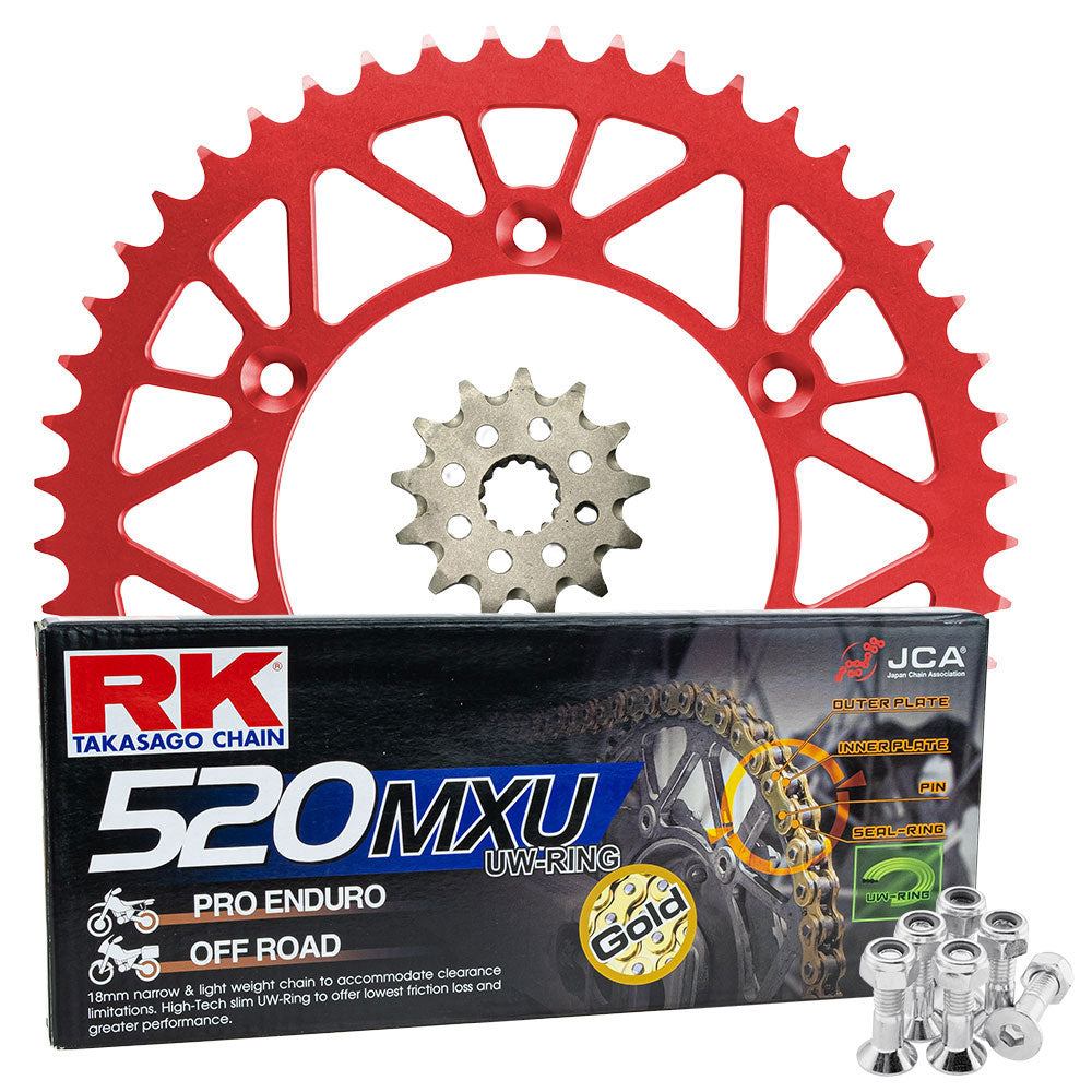 RK Racing Chain & Sprocket Kit Gold/Red 13/51