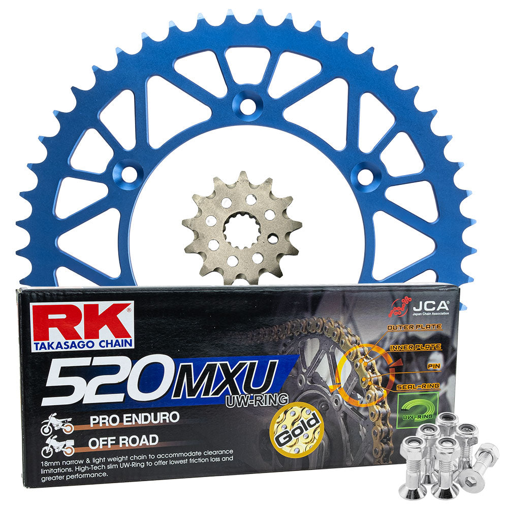 RK Racing Chain & Sprocket Kit Gold/Blue 13/50