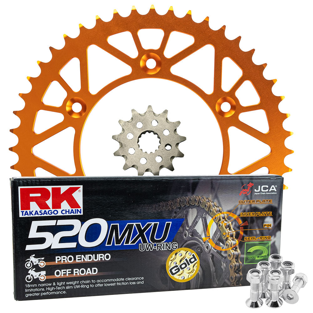 RK Racing Chain & Sprocket Kit Gold/Orange 13/52