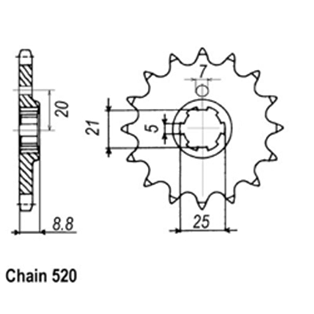 Front Sprocket KAWASAKI 520*
