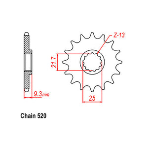Front Sprocket With Rubber Cush 14T 520P