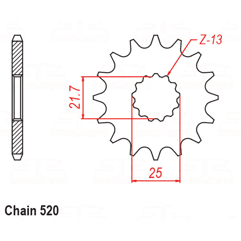 Front Sprocket With Rubber Cush 14T 520P