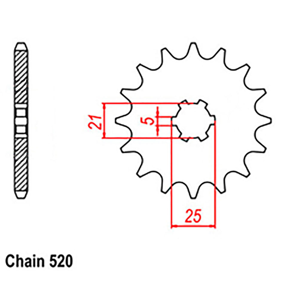 Front Sprocket YAM/KAW/SUZ 520