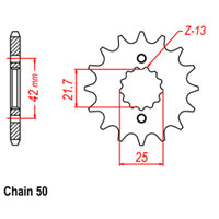 Front Sprocket With Rubber Cush 17T 530P