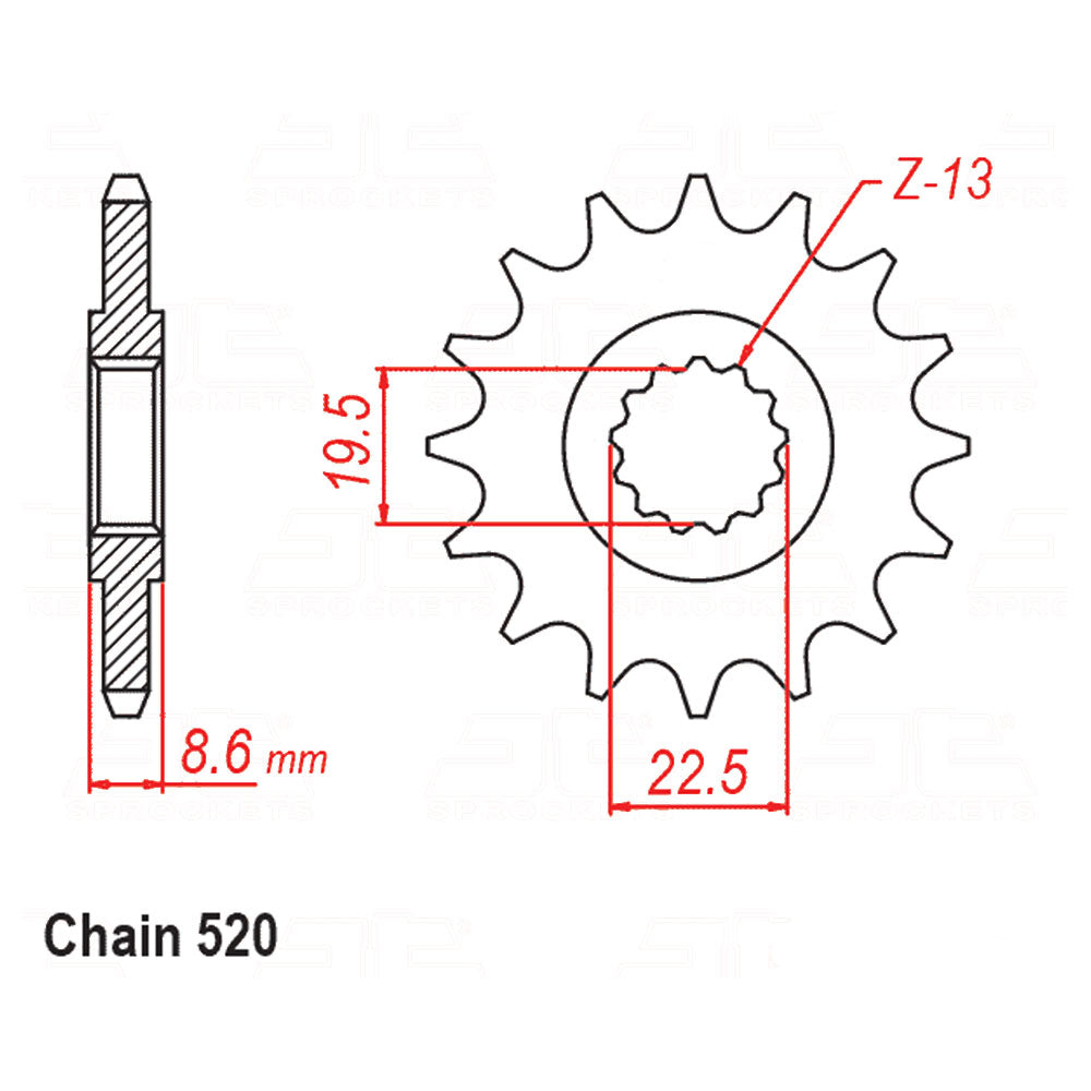 Front Sprocket With Rubber Cush SUZUKI 14T 520P