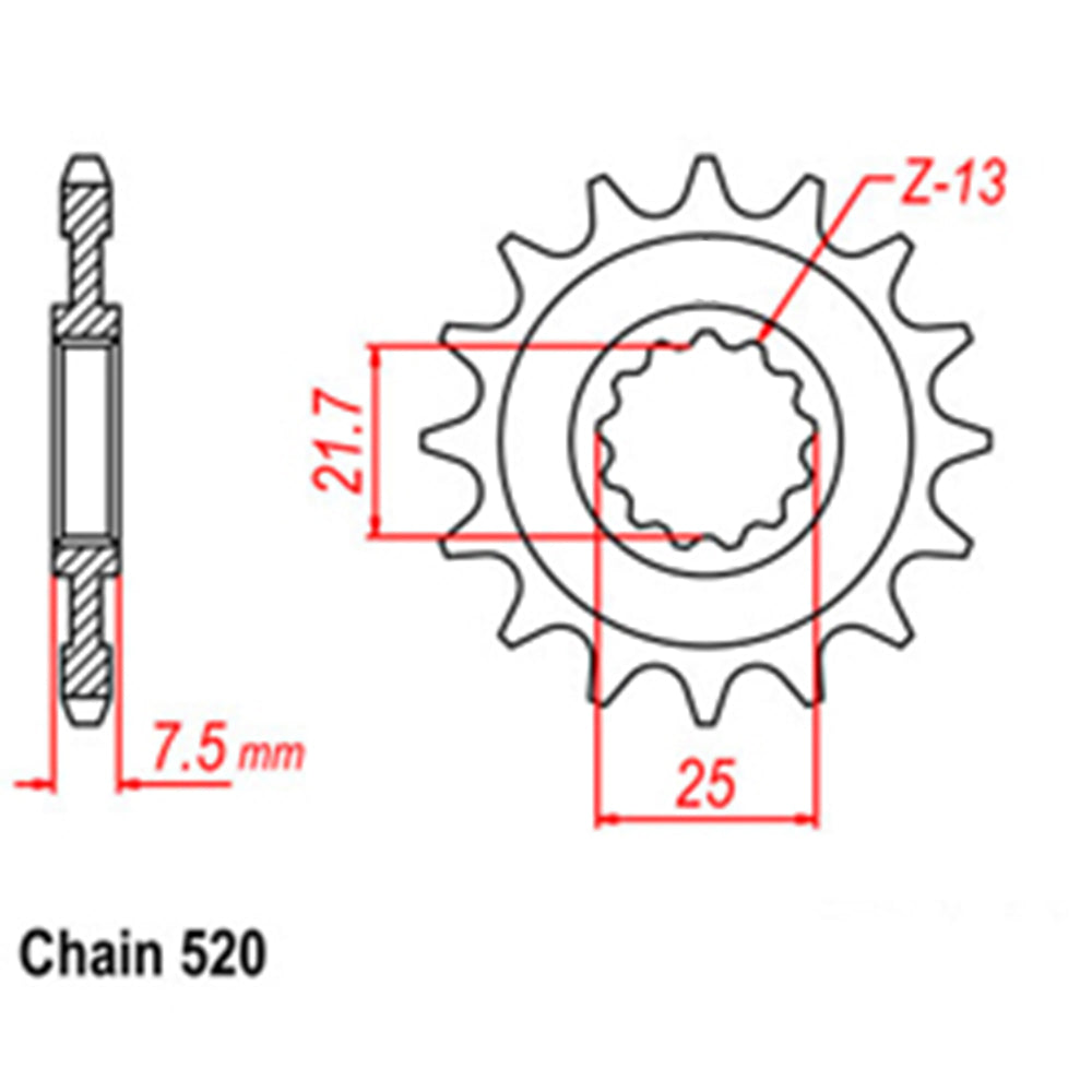 Front Sprocket Steel With Rubber Cush 520P