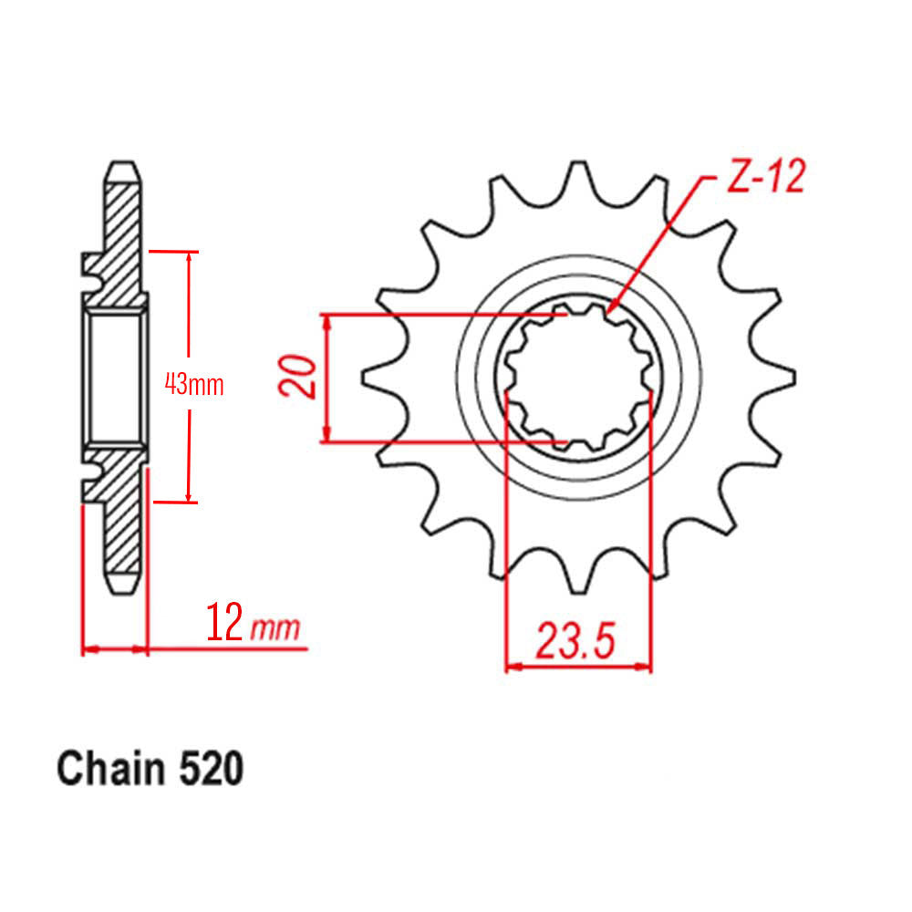 Front Sprocket With Rubber Cush 13T 520P