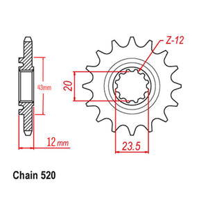 Front Sprocket With Rubber Cush 13T 520P