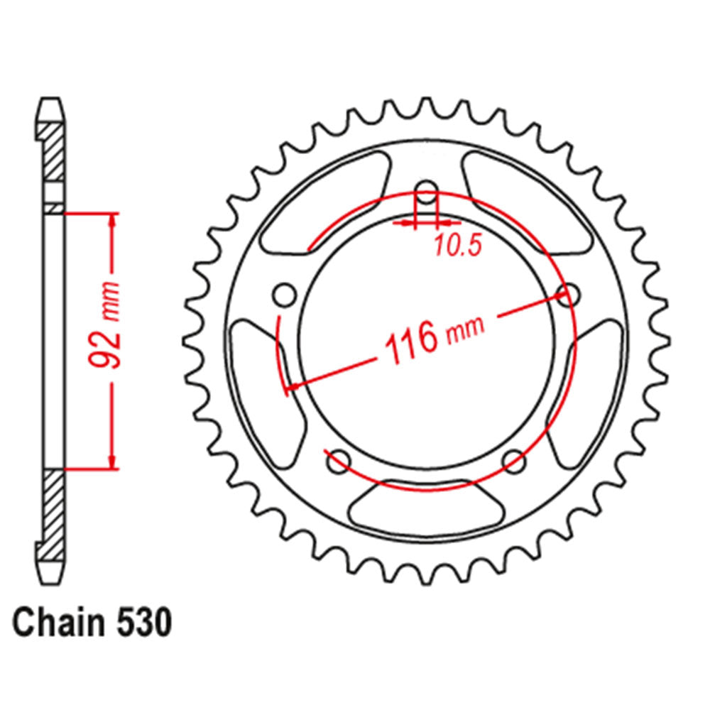 Rear Sprocket KAWASAKI 530