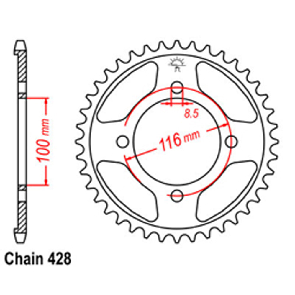 Rear Sprocket KAWASAKI 428