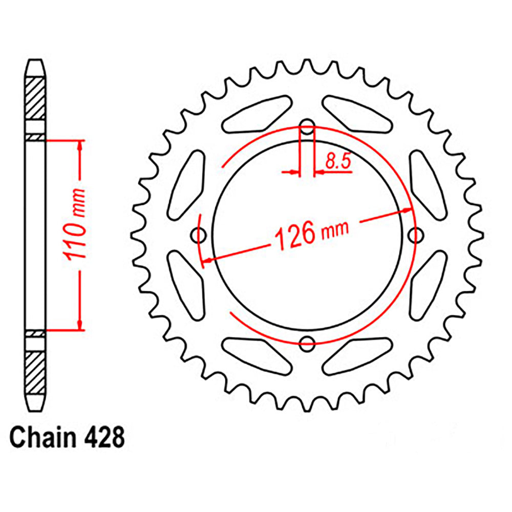 Rear Sprocket KAWASAKI 428