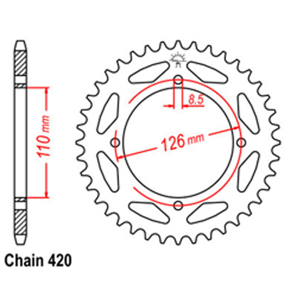 Rear Sprocket KAWASAKI 420