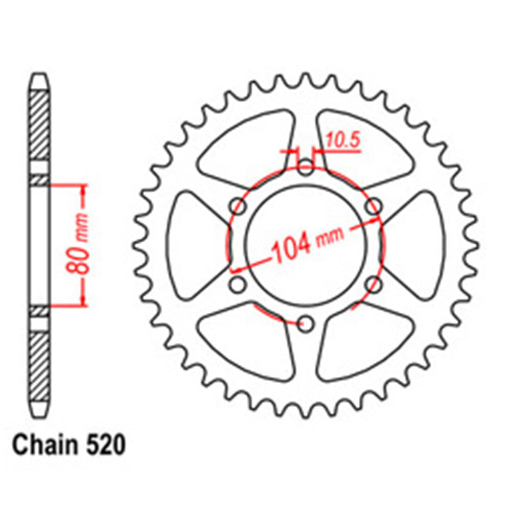 Rear Sprocket KAWASAKI 520