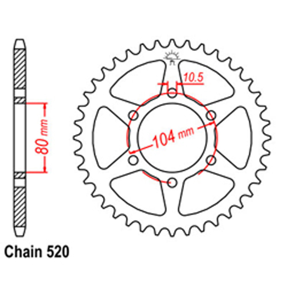 Rear Sprocket KAWASAKI 520