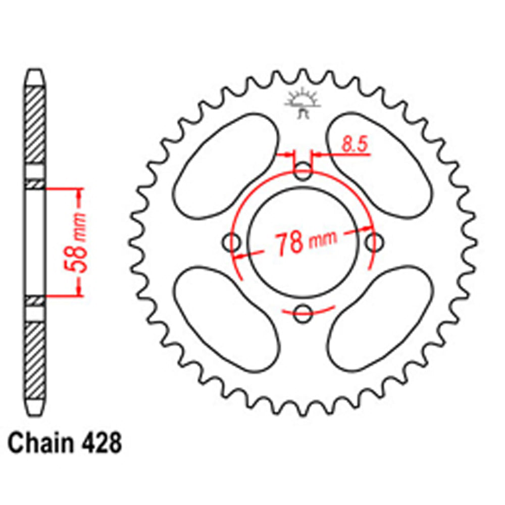 Rear Sprocket KAWASAKI SUZUKI 428*
