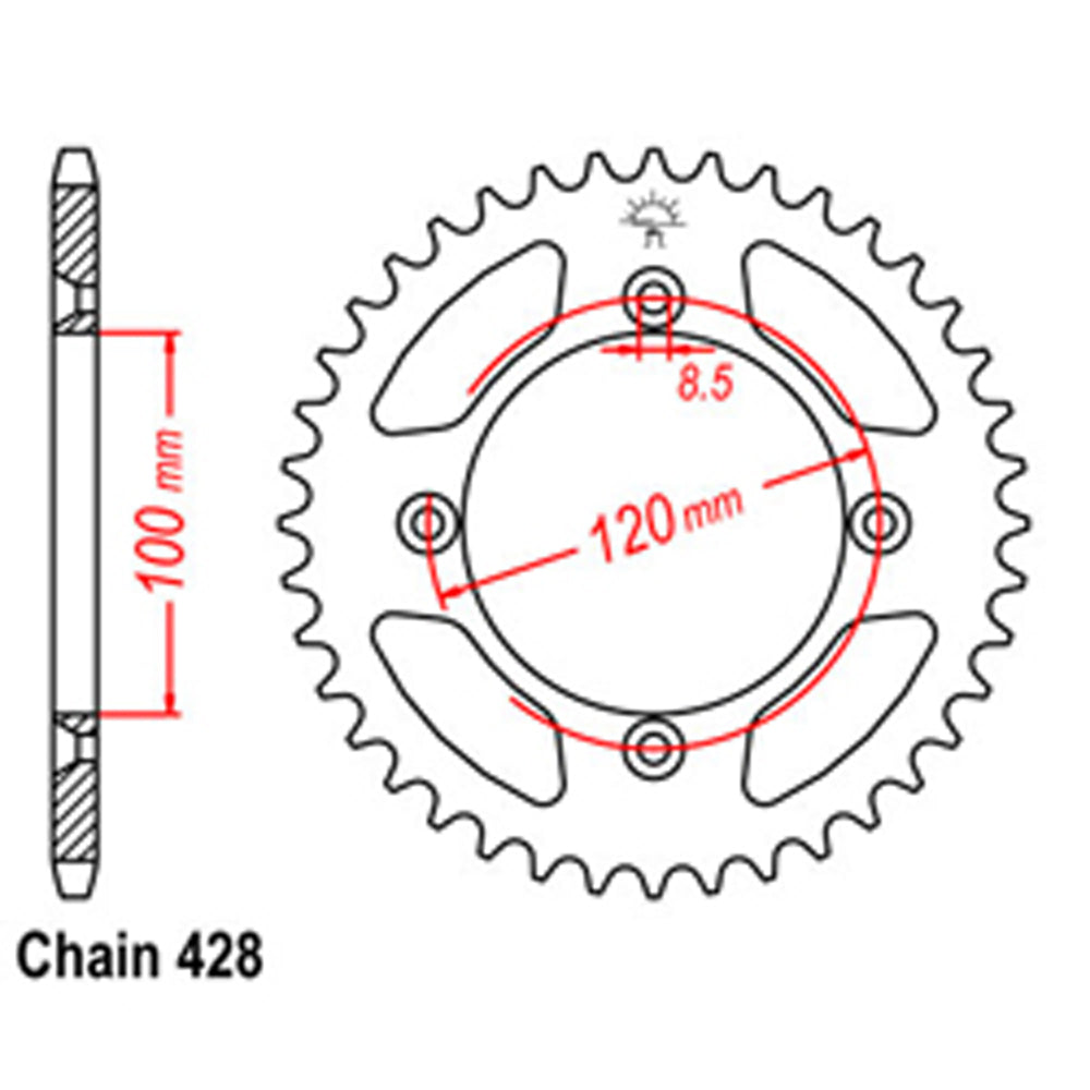 Rear Sprocket SUZUKI YAMAHA 428