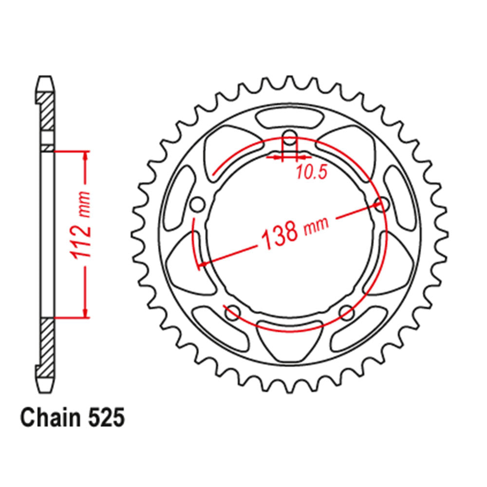 Rear Sprocket YAMAHA 525*