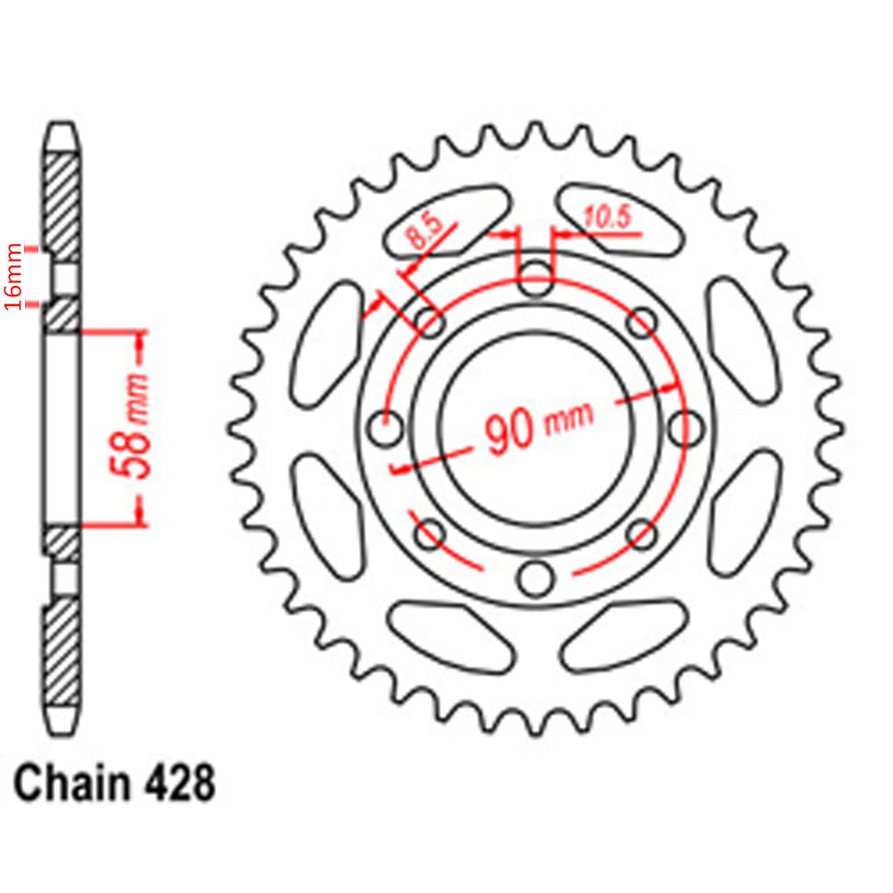 Rear Sprocket HONDA 428
