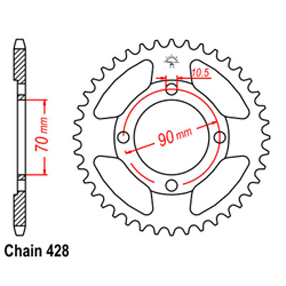 Rear Sprocket HONDA 428