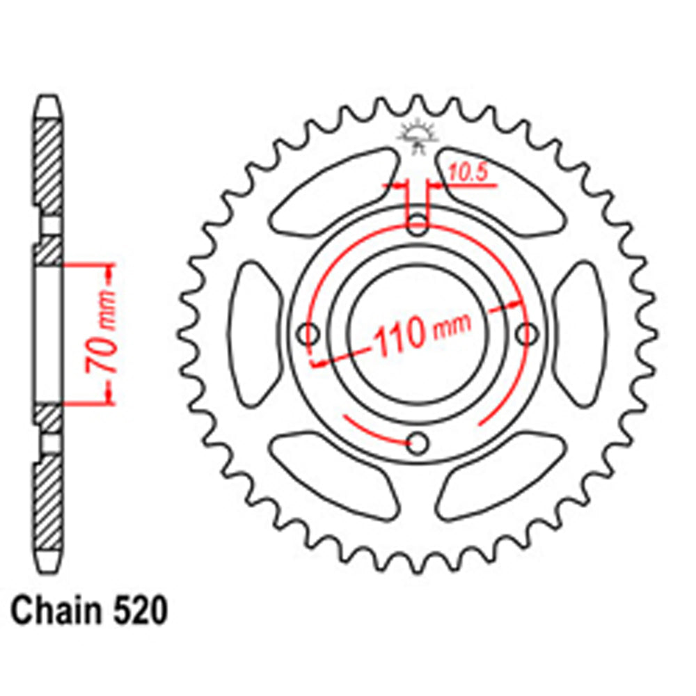 Rear Sprocket HONDA 520*