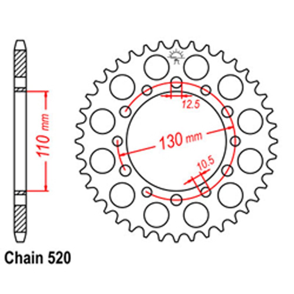 Rear Sprocket KAWASAKI 520