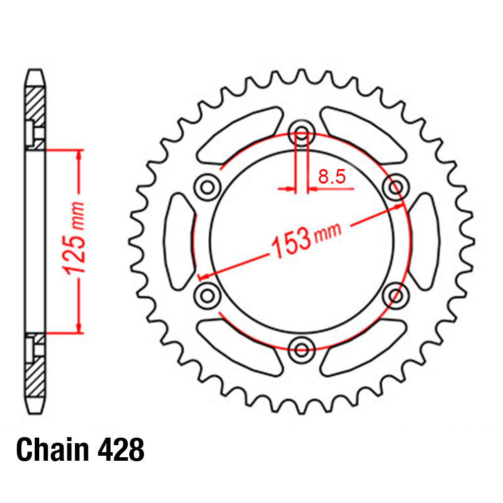 Rear Sprocket HONDA 428