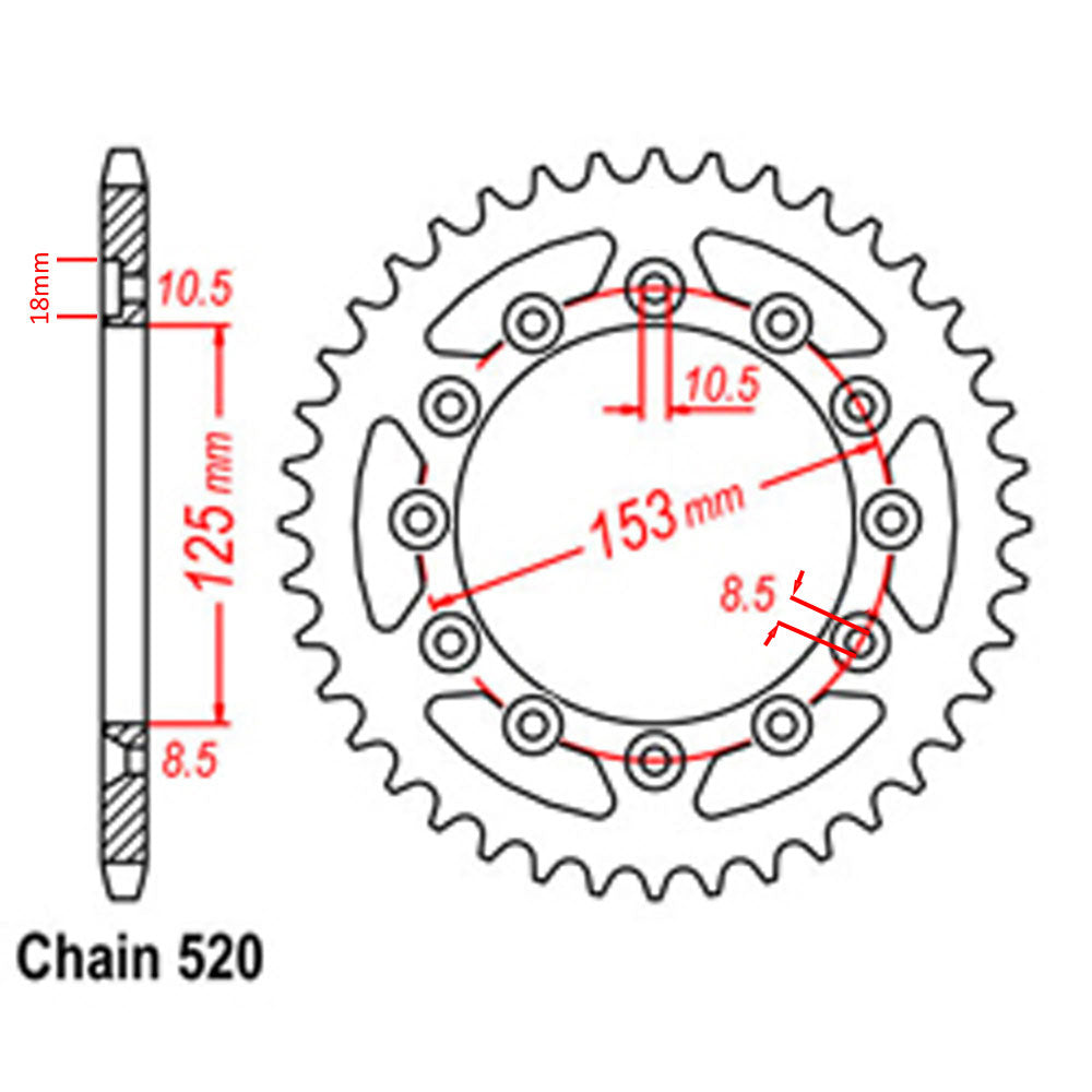 Rear Sprocket HONDA 520