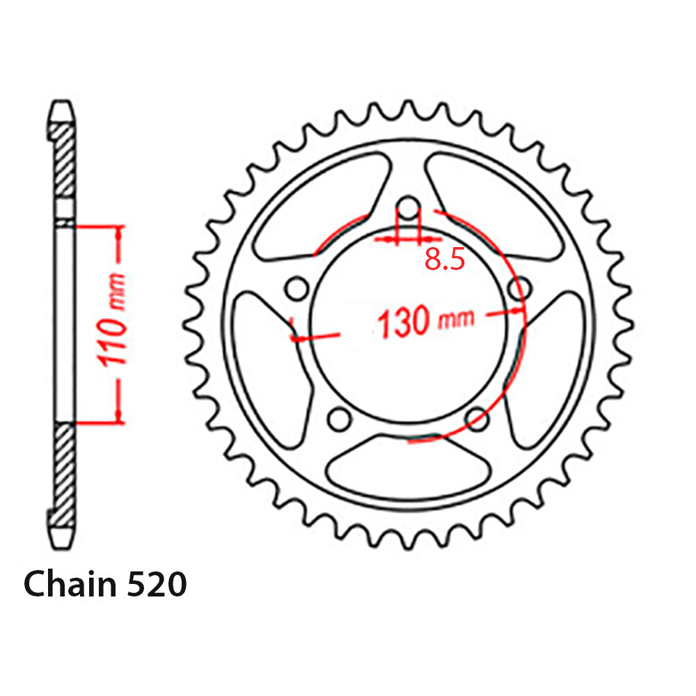 Rear Sprocket HONDA 520*