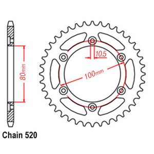 VORTEX Alloy Rear Sprocket 520-46 Marvic/Gale Speed Hardcoat