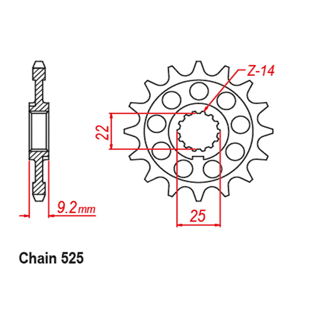 Front Sprocket BENELLI 16T 525P