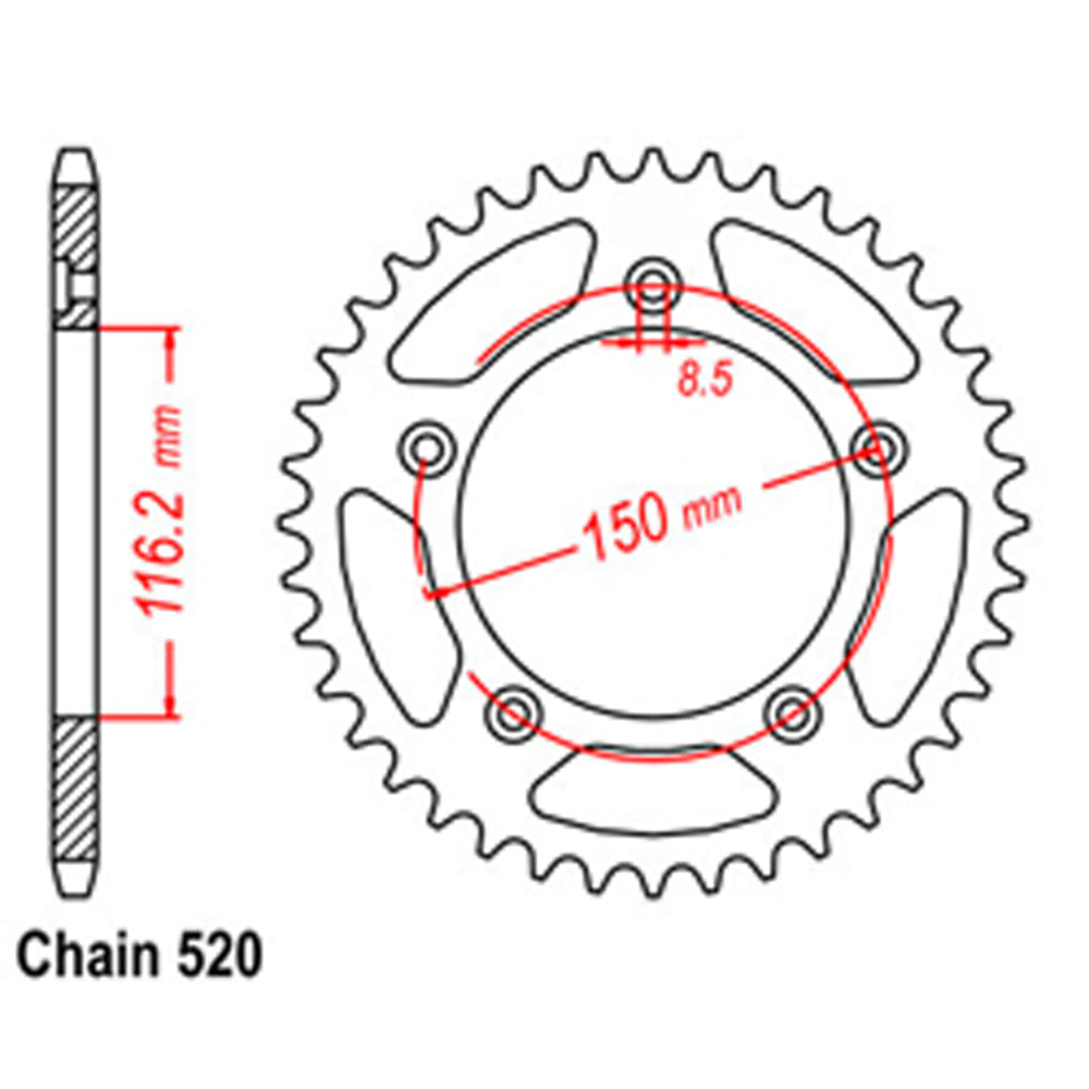 Rear Sprocket APRILIA 520