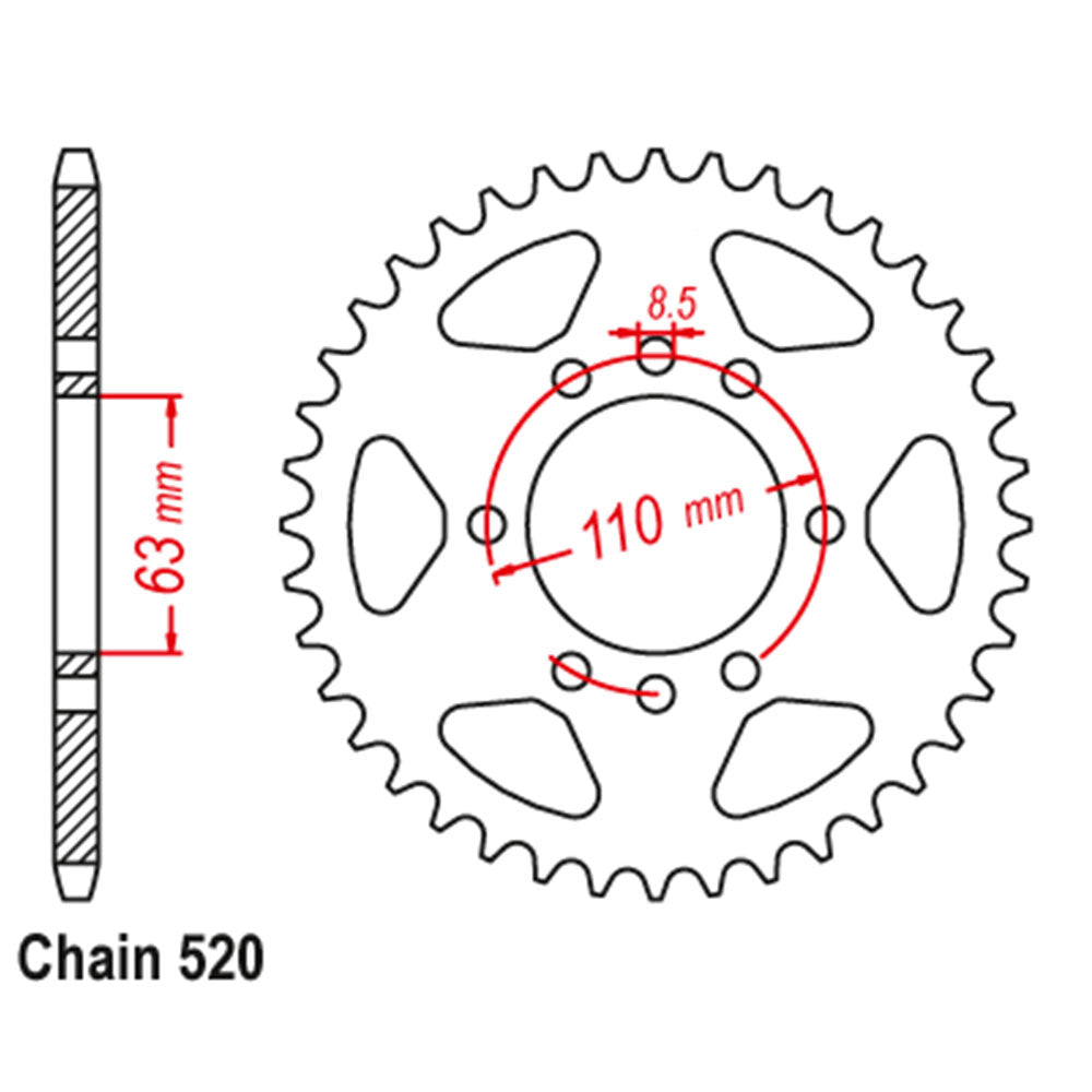 Rear Sprocket KTM 520