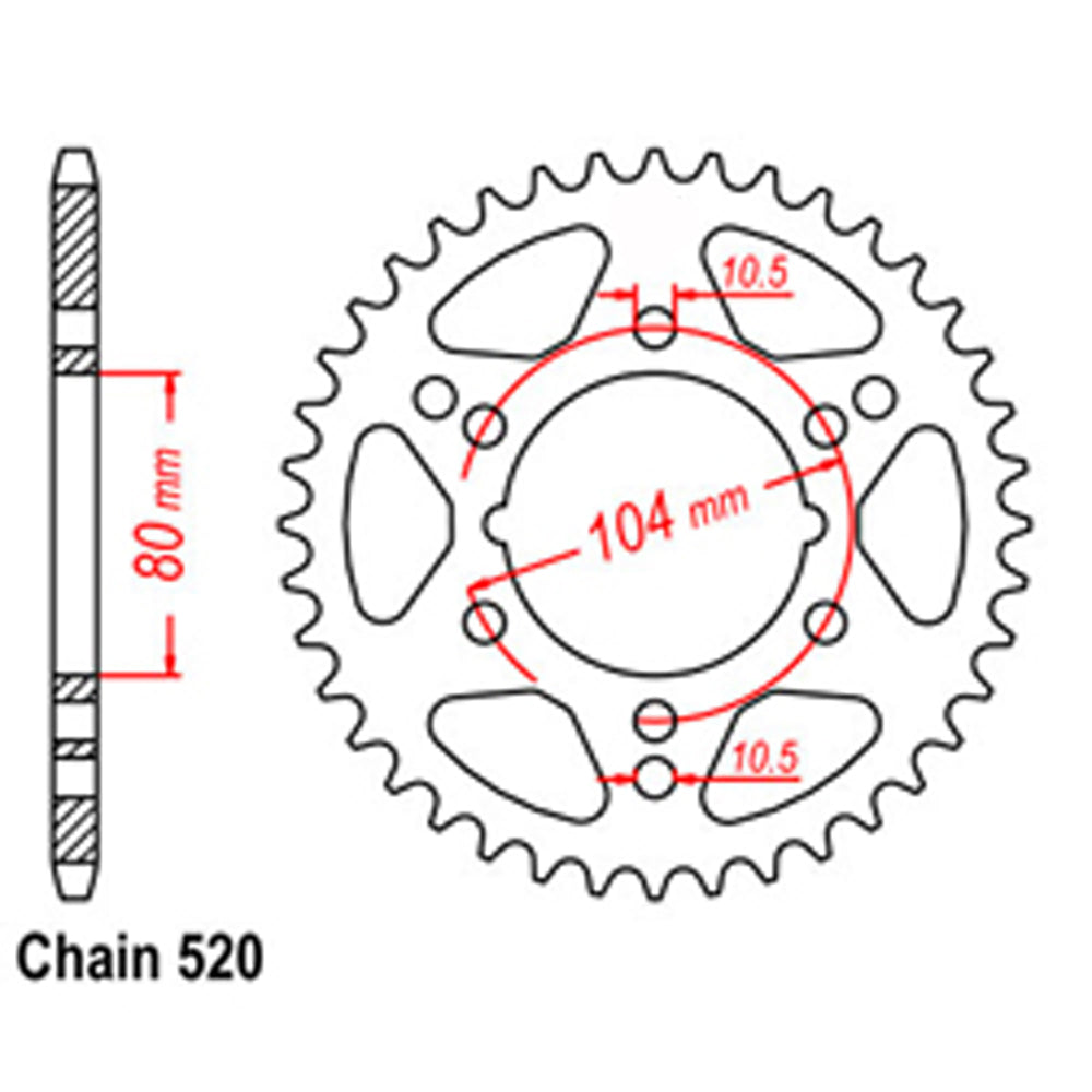 Rear Sprocket POLARIS 520*