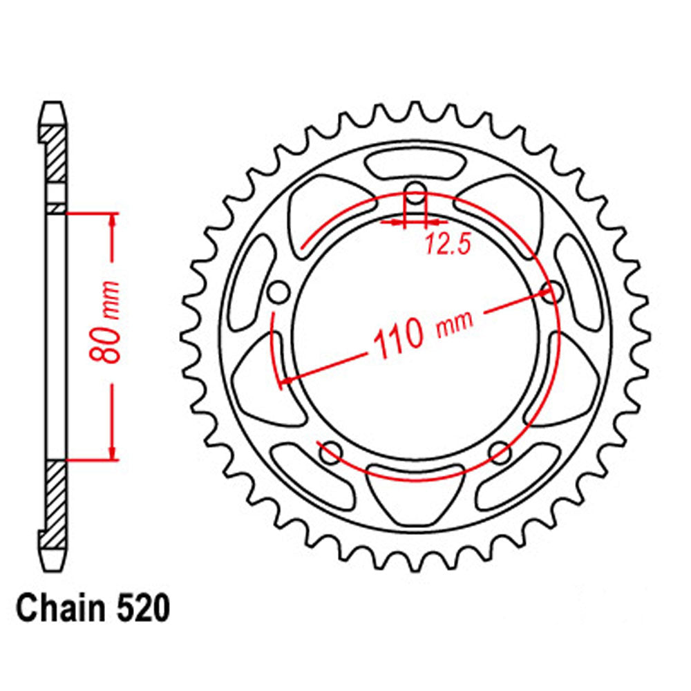 Rear Sprocket TRIUMPH 520