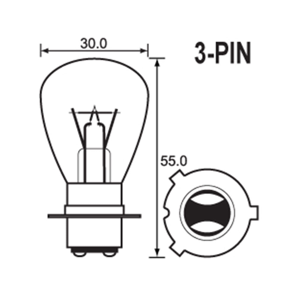 Bulb 6V 35/35W Headlight 3 Pin (1)