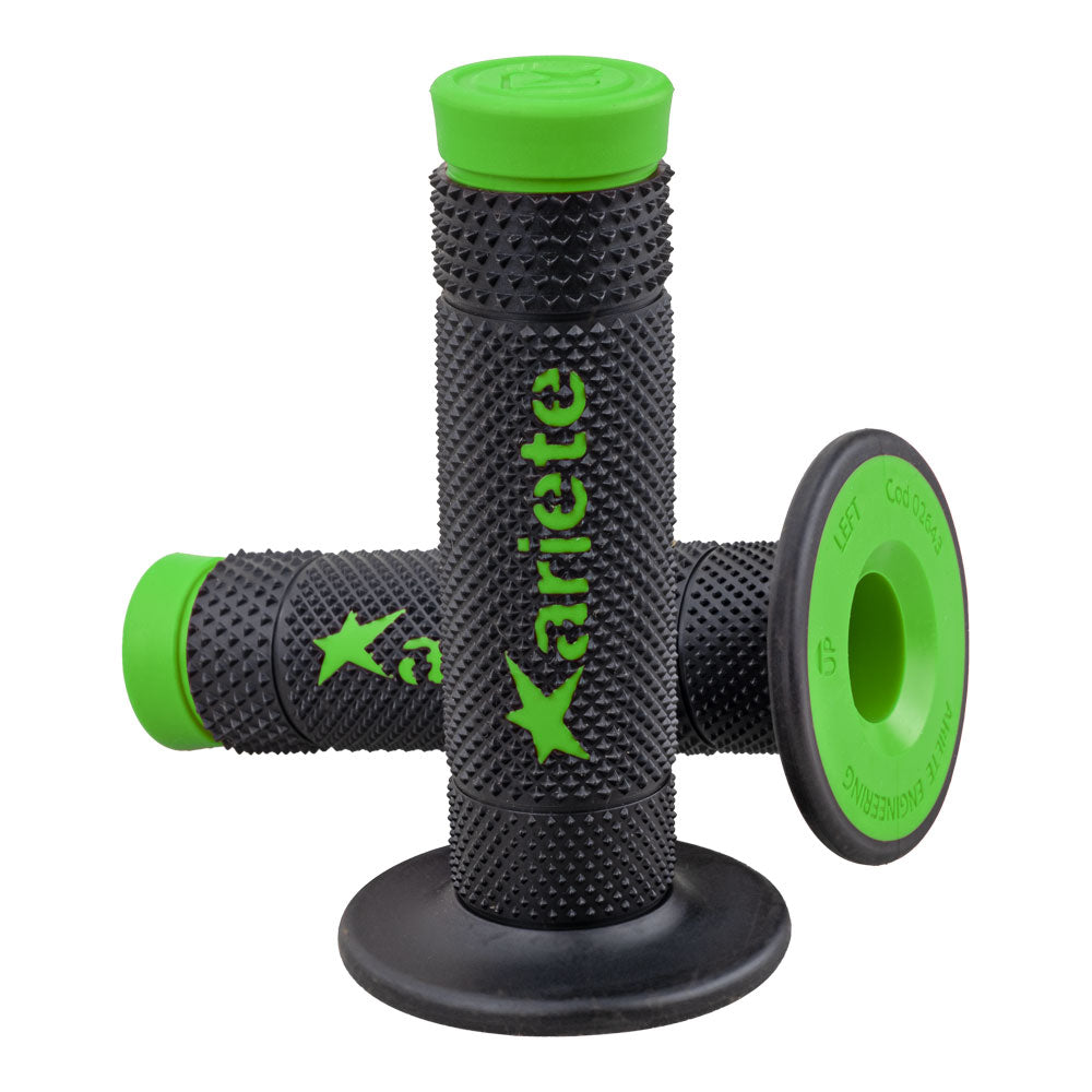 ARIETE MX Grips - Vulcan - Dual Compound - Black/Green
