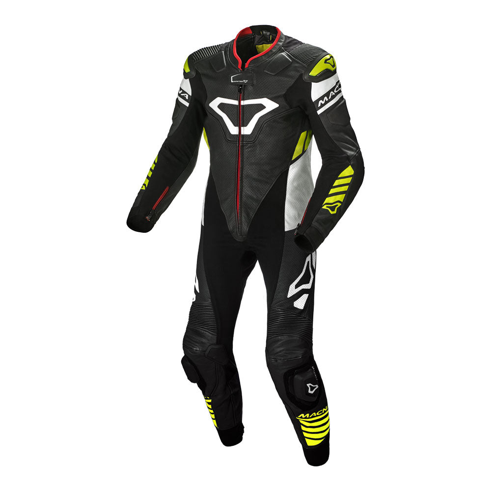 MACNA Suit Tracktix 1pc Black/White/Yellow 56 2XL*