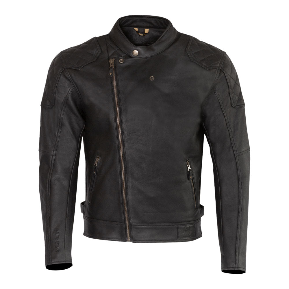 MERLIN Jacket Chester Caf‚ D3O Leather Black 44 XL