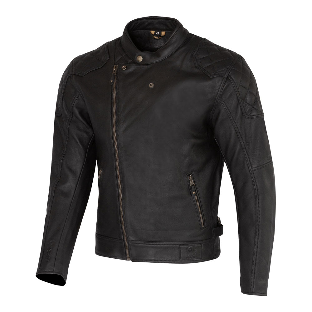 MERLIN Jacket Chester Caf‚ D3O Leather Black 44 XL