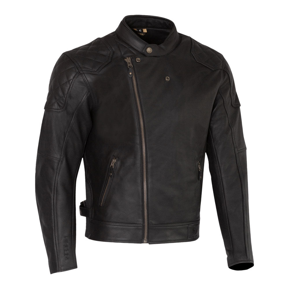 MERLIN Jacket Chester Caf‚ D3O Leather Black 44 XL
