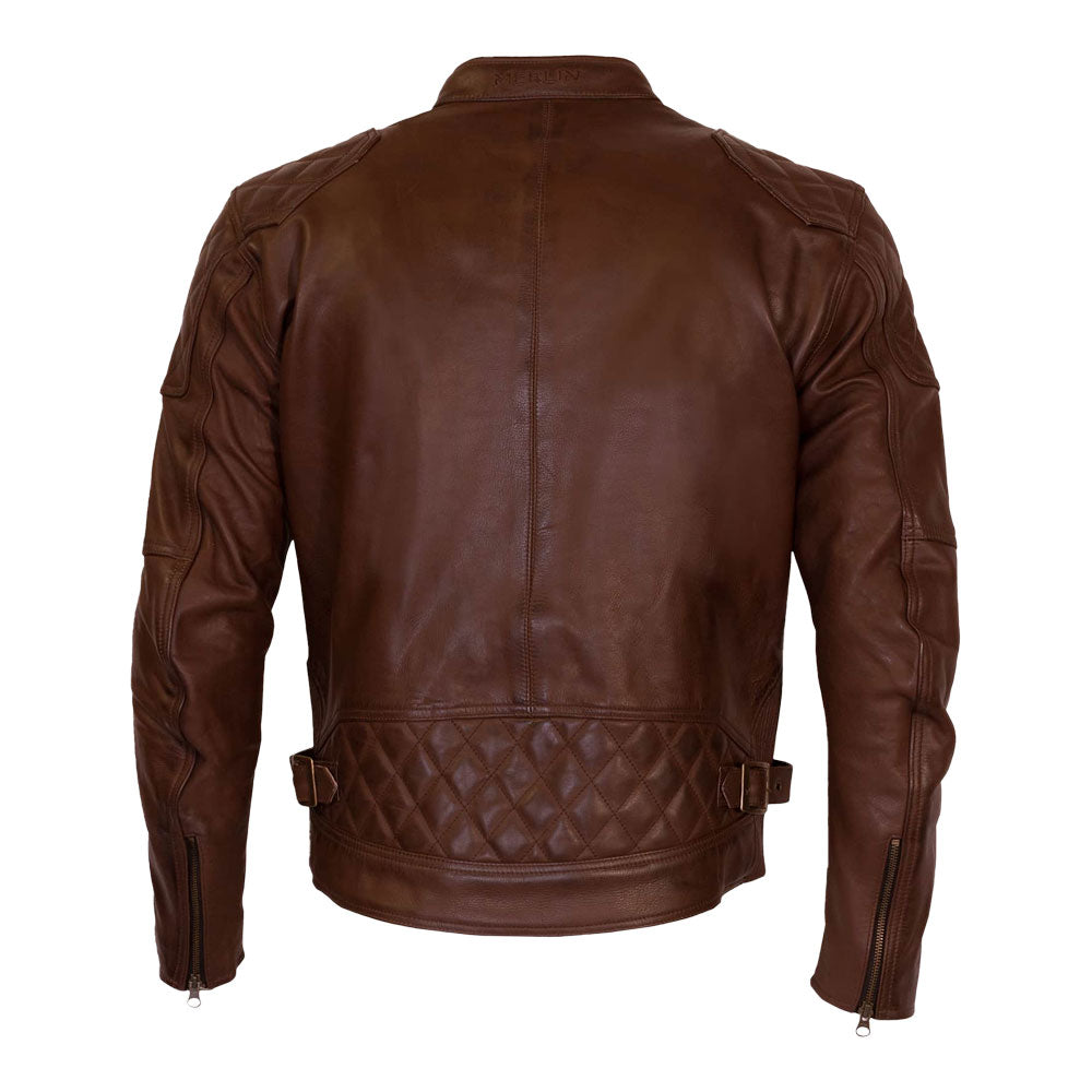 MERLIN Jacket Chester Caf‚ D3O Leather Brown 38 S
