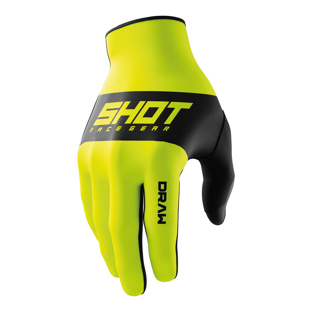 SHOT Kids Gloves Draw Sky Neon Yellow 8/9
