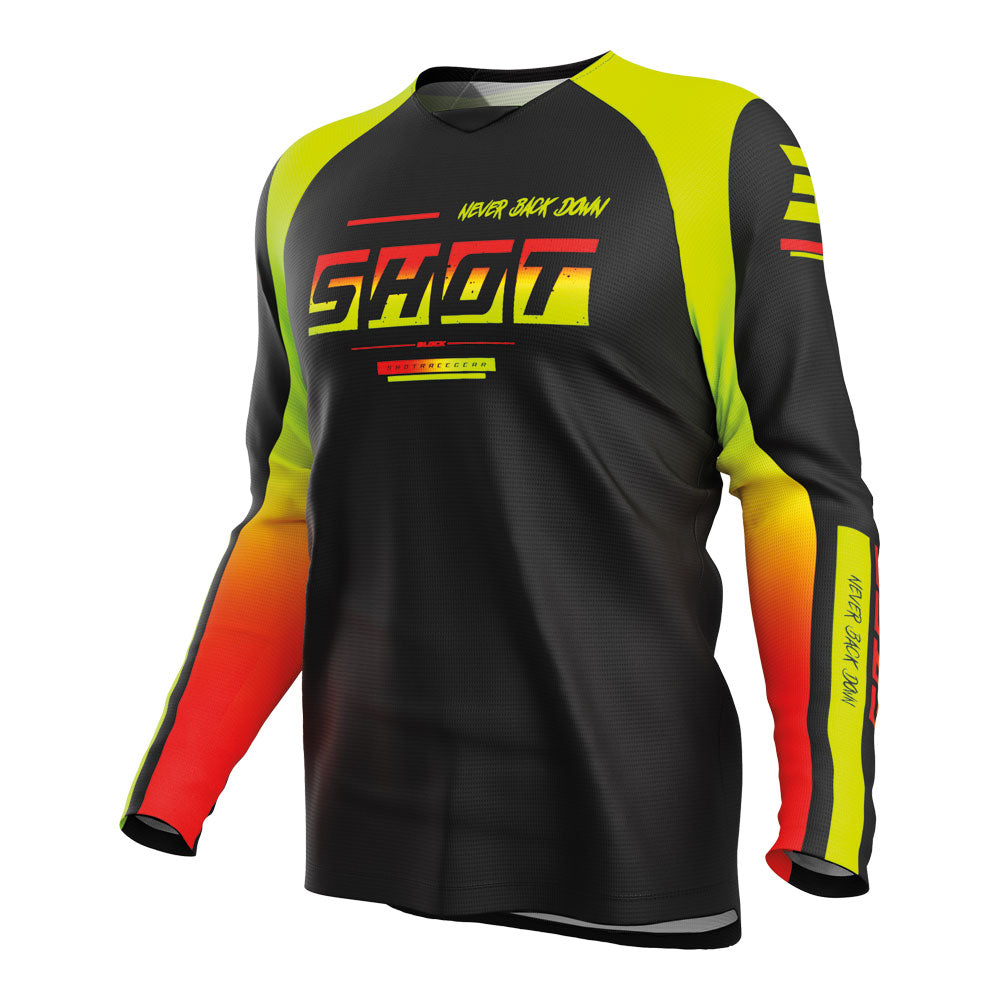 SHOT Kids Jersey Draw Block Neon Yellow 12/13